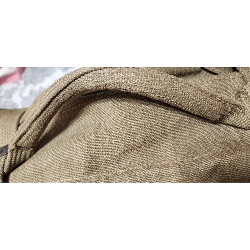 VYG Italian Military Canvas Duffel Bag Olive Drab Utility Bag Chain Closure